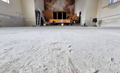 Mindenszentek-templom, Baracska, aljzatbeton felújítása